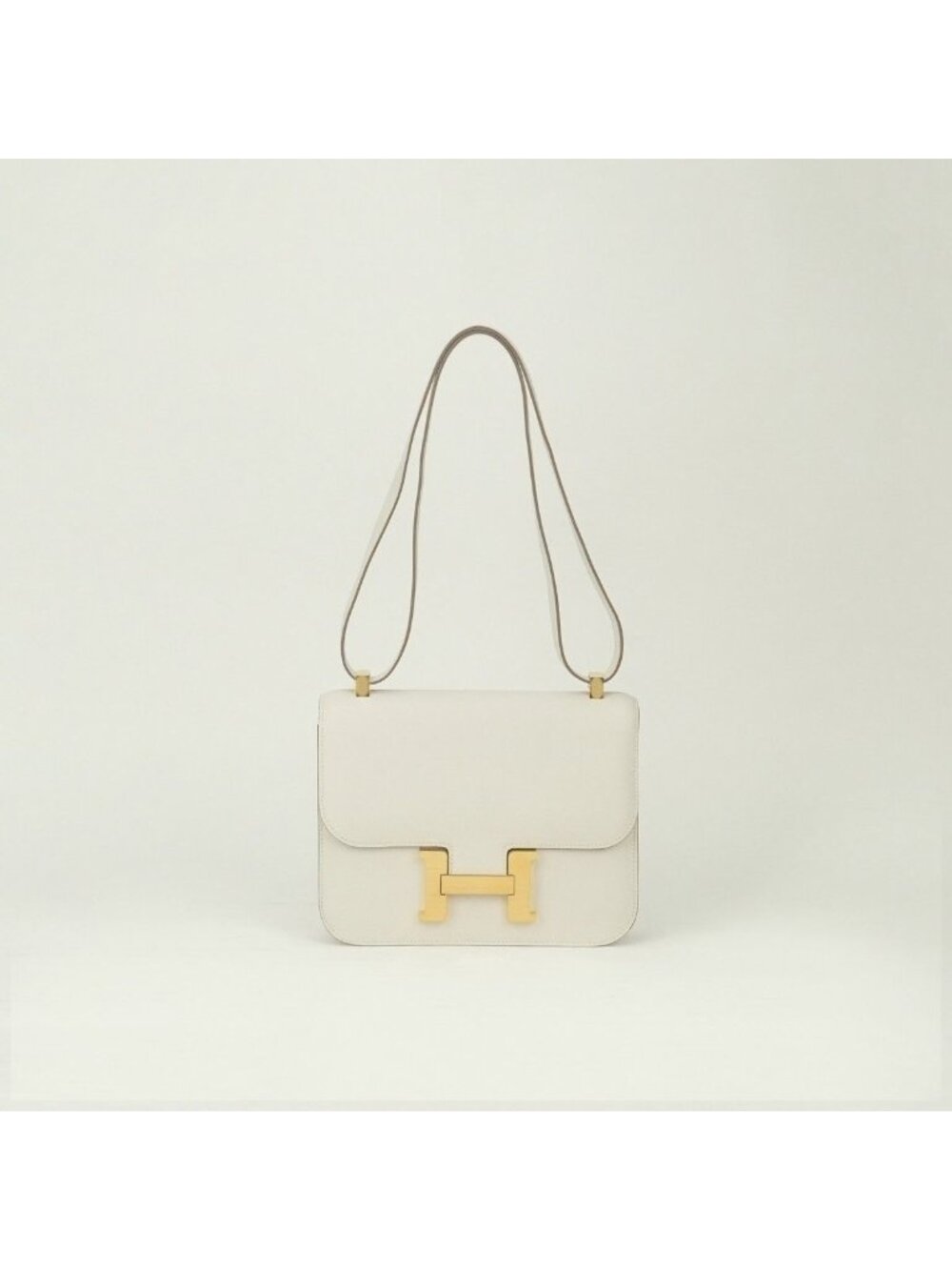 Hermes Constance 3 24 Shoulder Bag Epsom New White Gold Veau